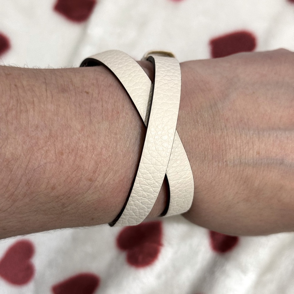 KEEP Collective Double wrap cream leather bracelet adjustable! NWOT!